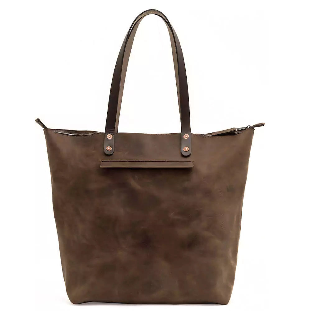 Eden OVERSIZED Leather Tote Bag - Zippered Mission Mercantile Leather Goods