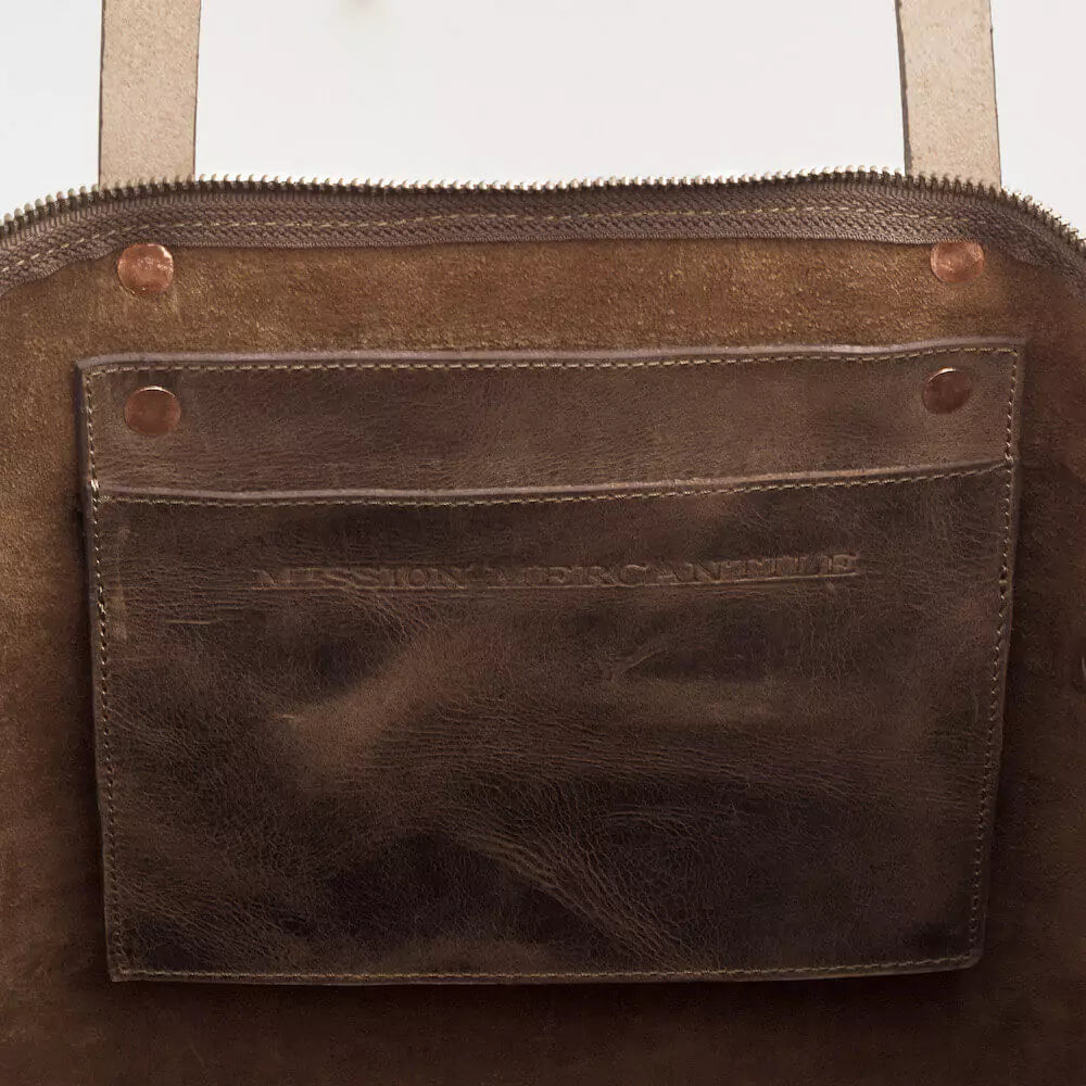 Eden OVERSIZED Leather Tote Bag - Zippered Mission Mercantile Leather Goods