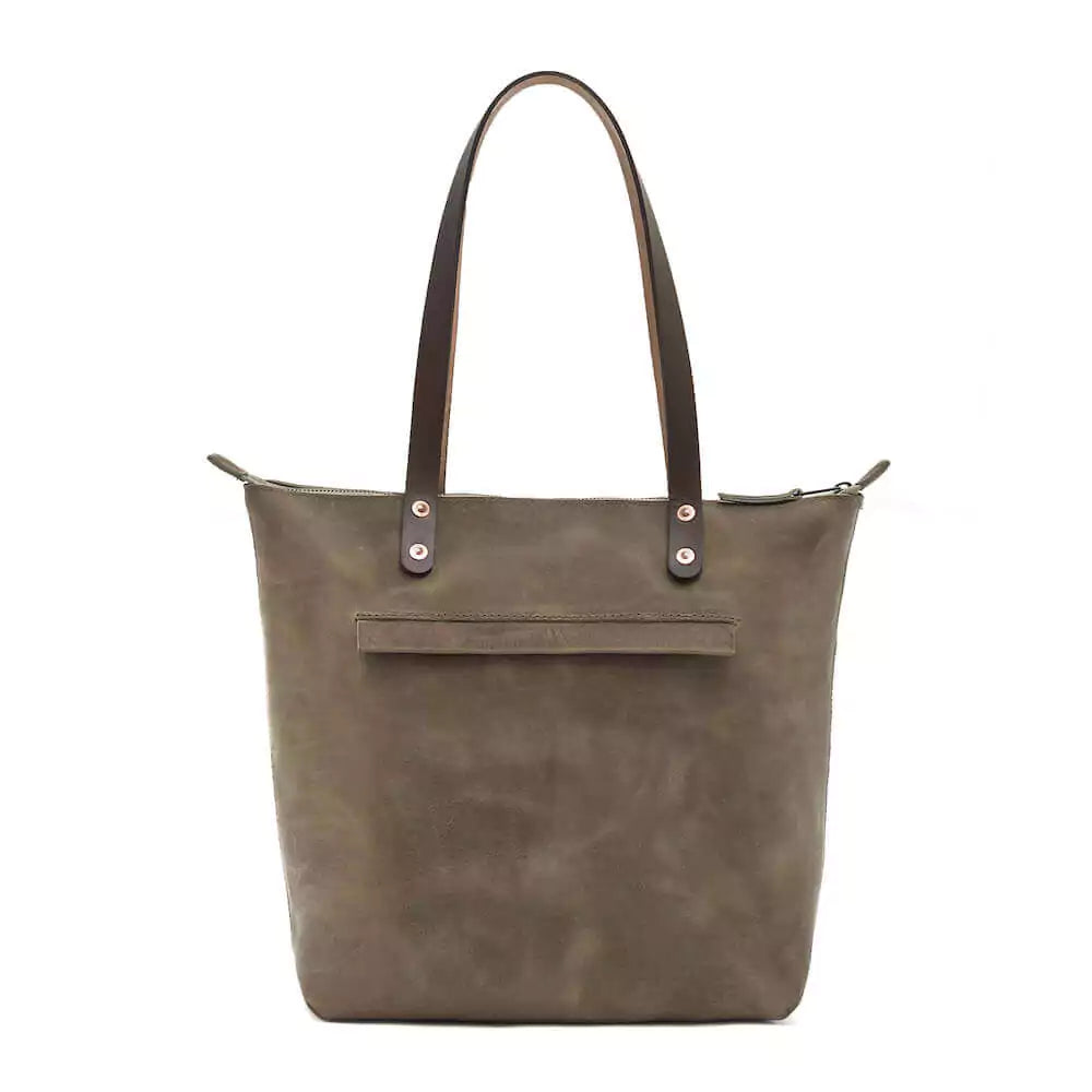 Eden LARGE Leather Tote Bag - Zippered Mission Mercantile Leather Goods