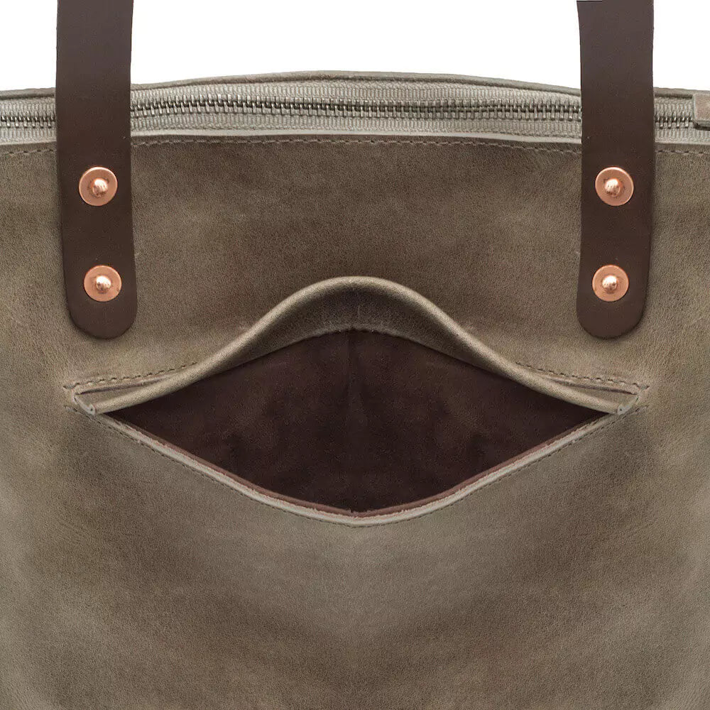 Eden LARGE Leather Tote Bag - Zippered Mission Mercantile Leather Goods