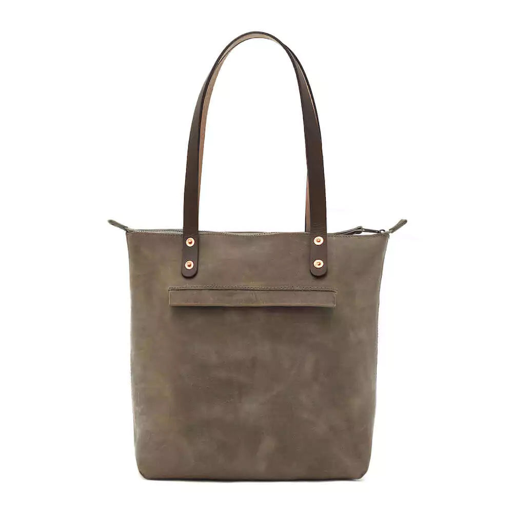 Eden MEDIUM Leather Tote Bag - Zippered Mission Mercantile Leather Goods