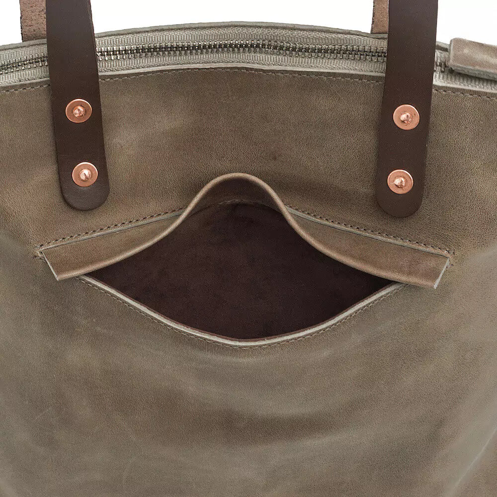 Eden MEDIUM Leather Tote Bag - Zippered Mission Mercantile Leather Goods