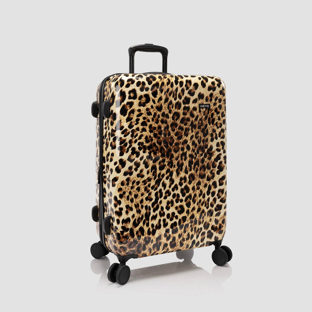 Heys Elite Fashion Spinner Brown Leopard 3 Piece Luggage Set Heys