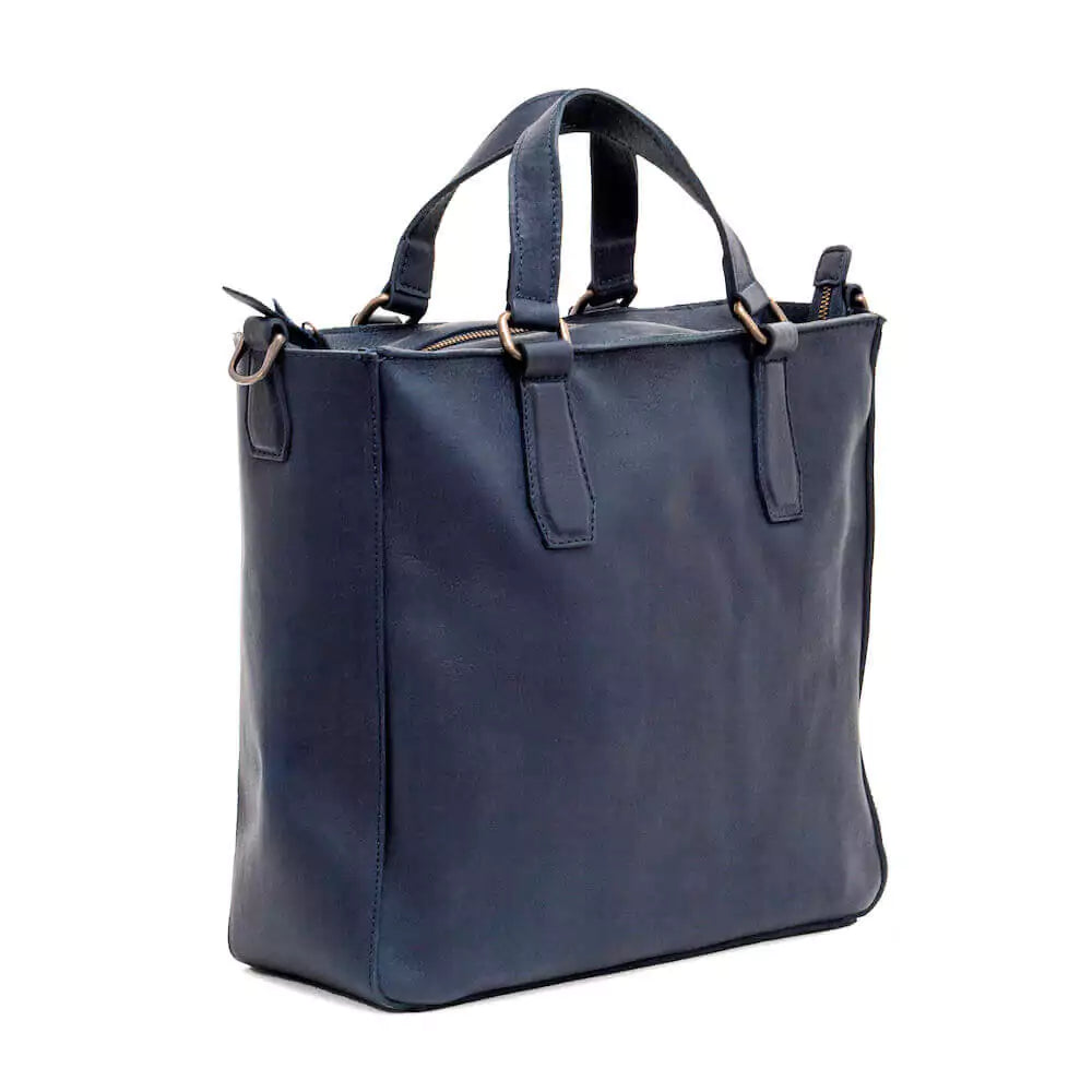 Ellington Leather Market Tote with Zippered Pouch Mission Mercantile Leather Goods
