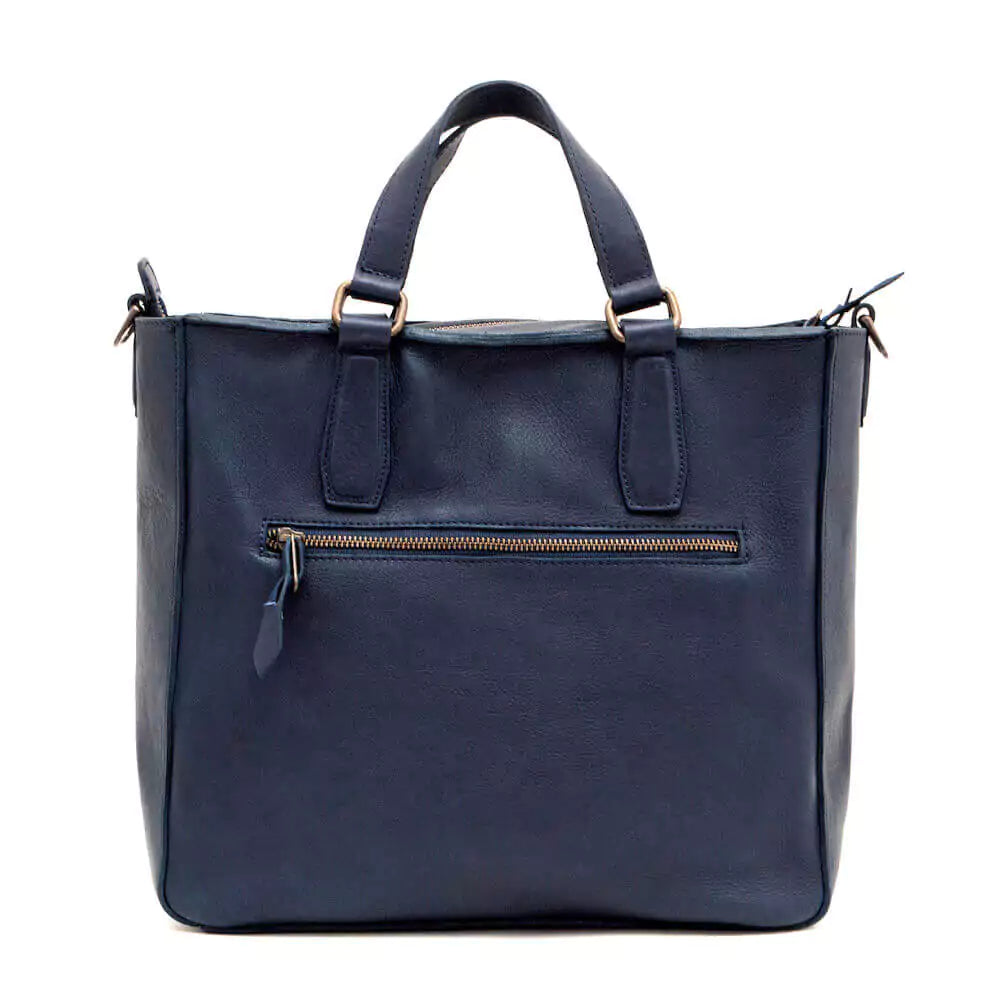Ellington Leather Market Tote with Zippered Pouch Mission Mercantile Leather Goods
