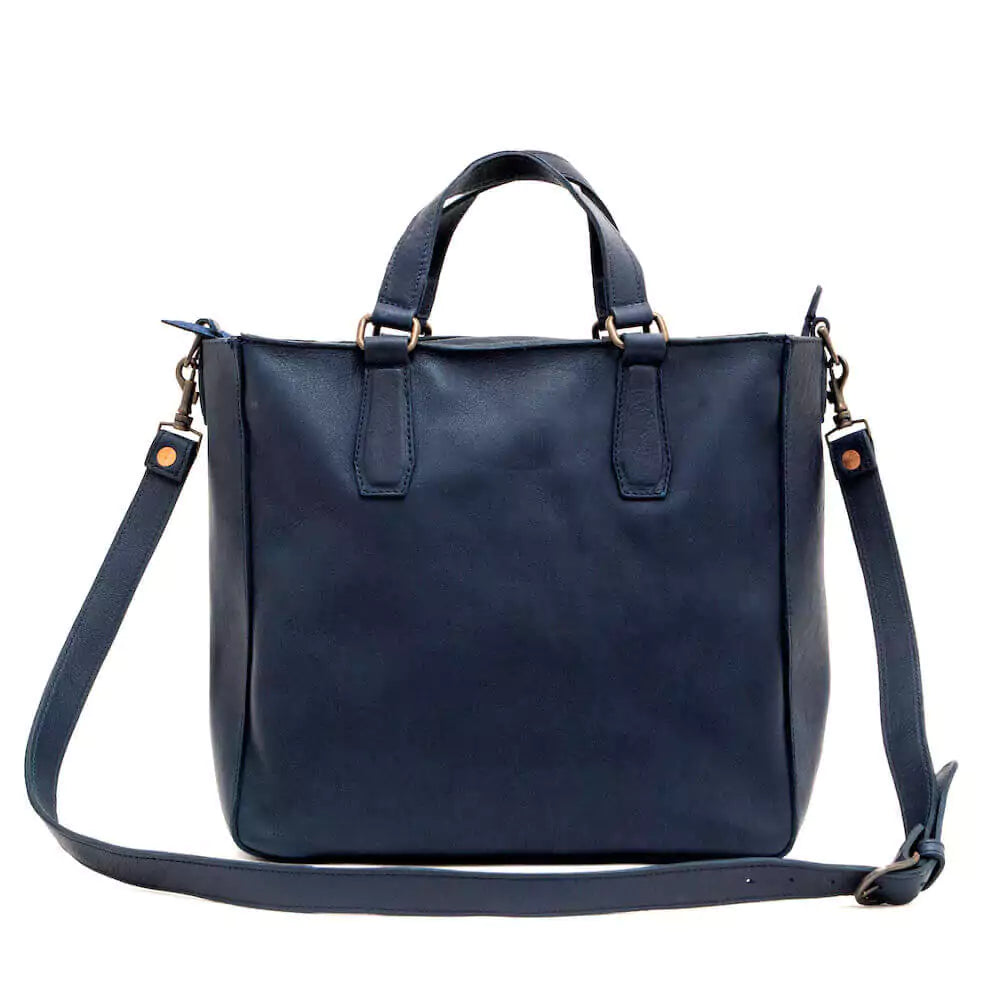 Ellington Leather Market Tote with Zippered Pouch Mission Mercantile Leather Goods