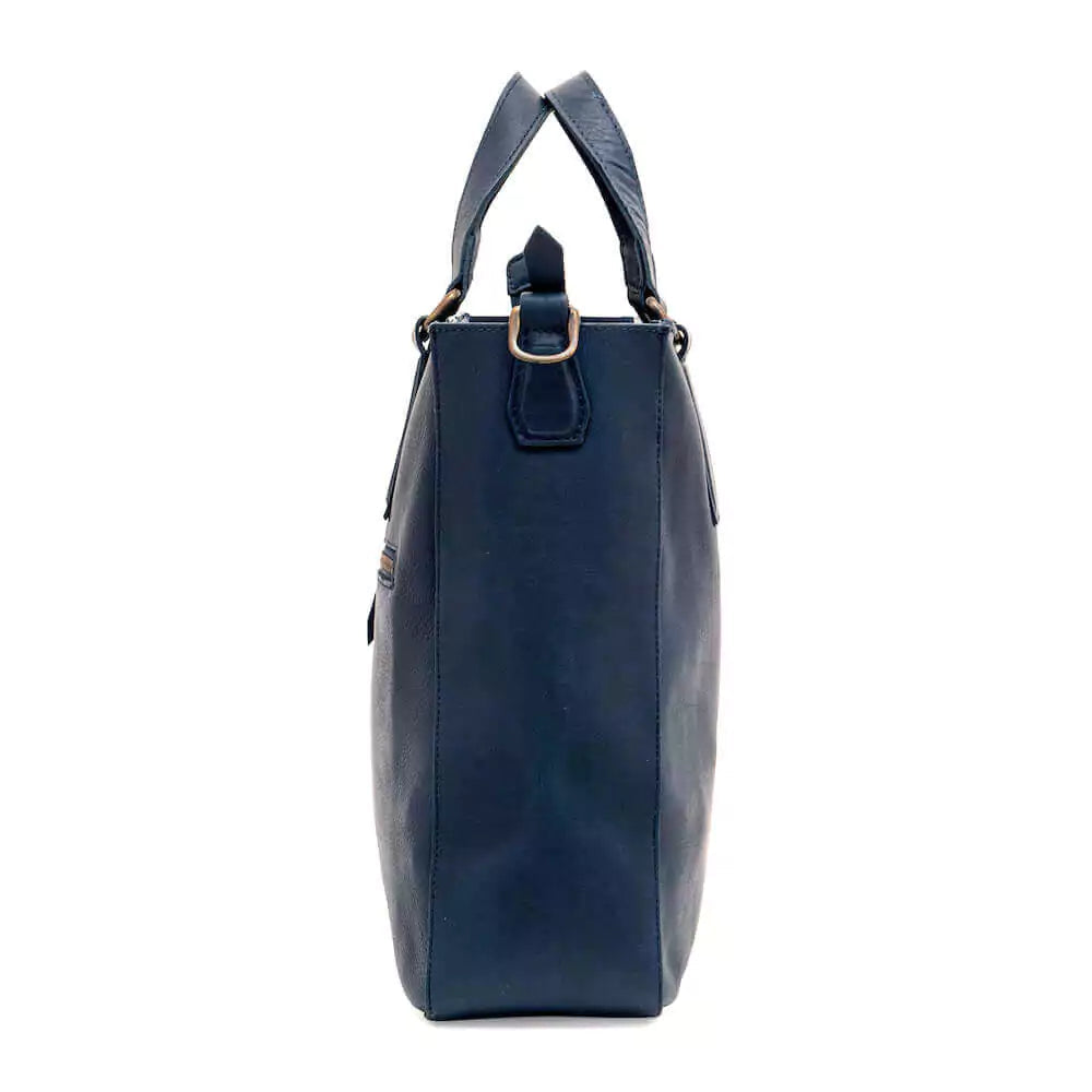 Ellington Leather Market Tote with Zippered Pouch Mission Mercantile Leather Goods