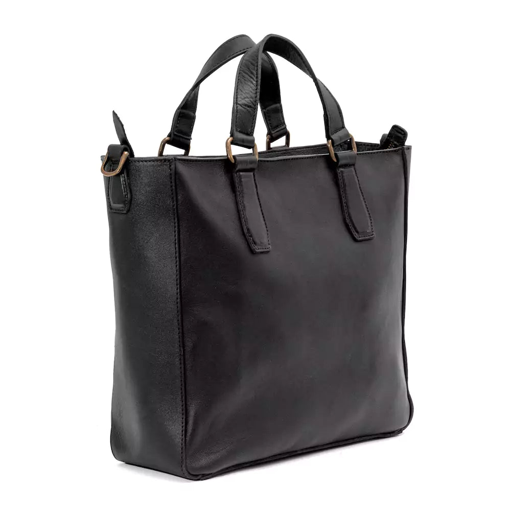 Ellington Leather Market Tote with Zippered Pouch Mission Mercantile Leather Goods