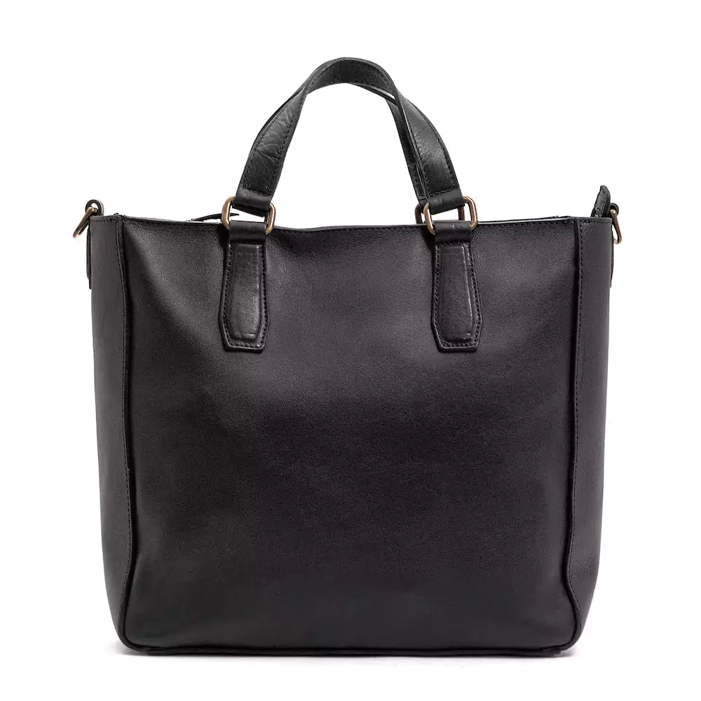 Ellington Leather Market Tote with Zippered Pouch Mission Mercantile Leather Goods
