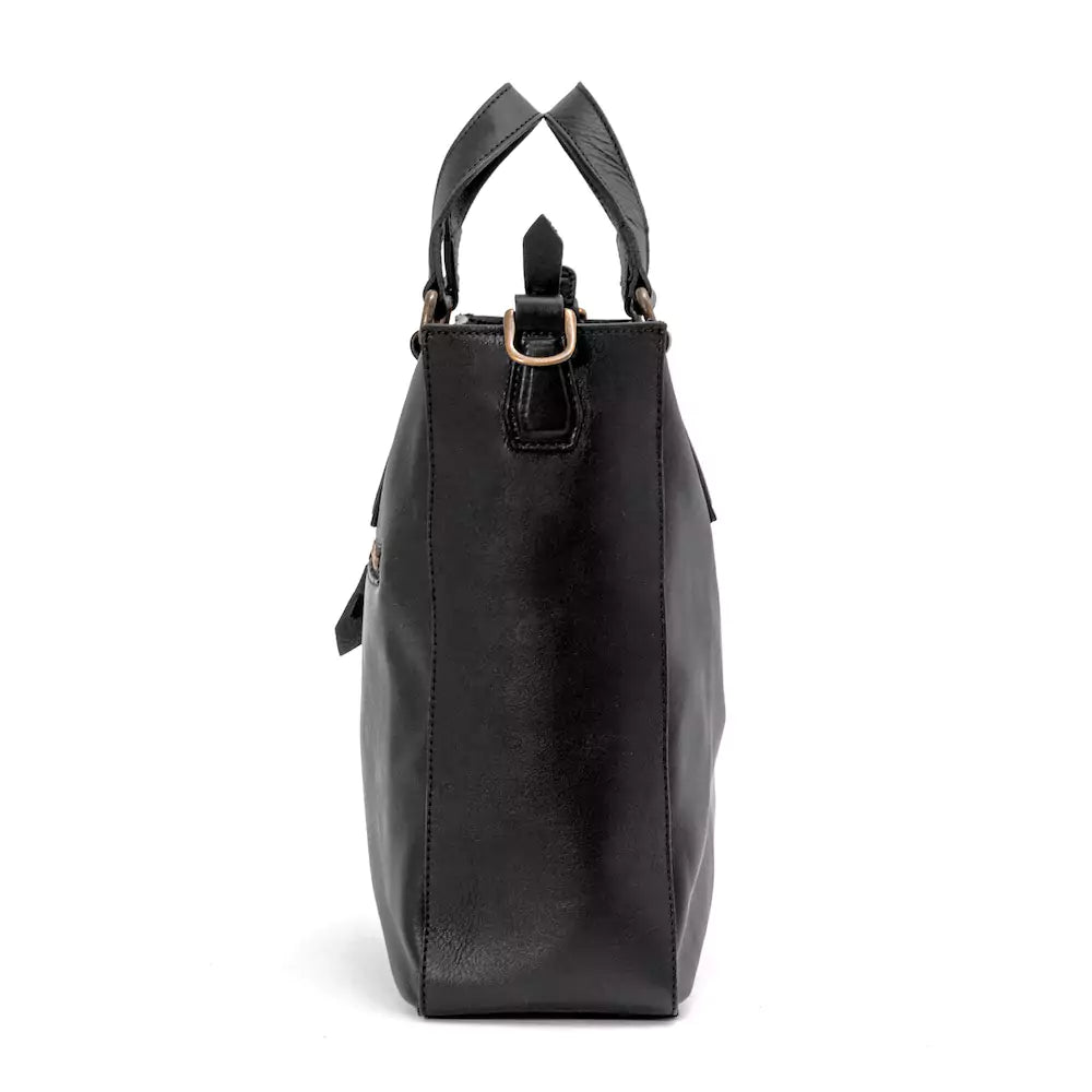 Ellington Leather Market Tote with Zippered Pouch Mission Mercantile Leather Goods