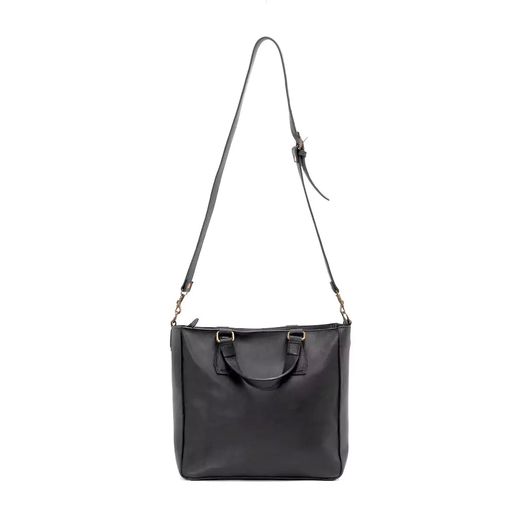 Ellington Leather Market Tote with Zippered Pouch Mission Mercantile Leather Goods