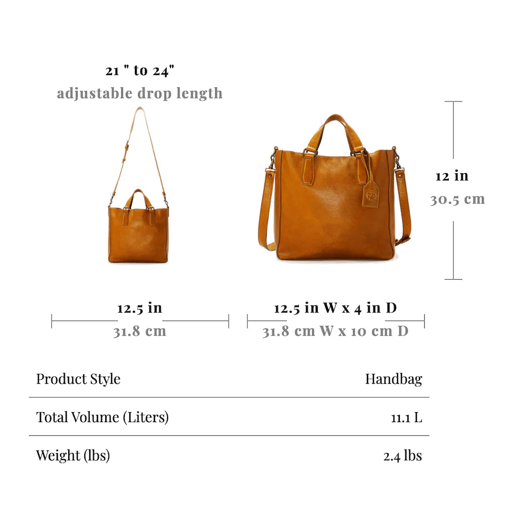 Ellington Leather Market Tote with Zippered Pouch Mission Mercantile Leather Goods