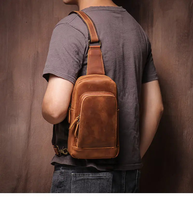 Erling Leather Sling Bag | Crossbody Leather Pack STEEL HORSE LEATHER