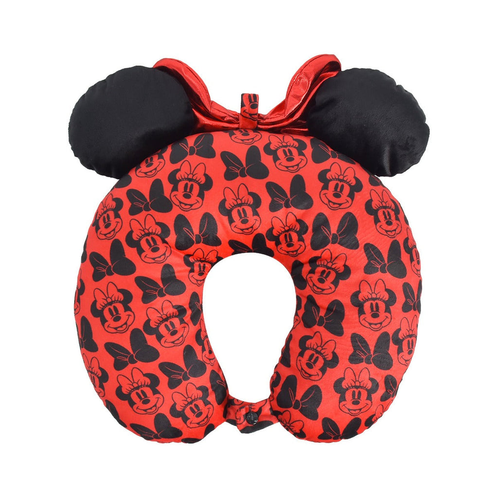 Disney Minnie Mouse Red Travel Neck Pillow 3D Ears and Bow Ful Luggage