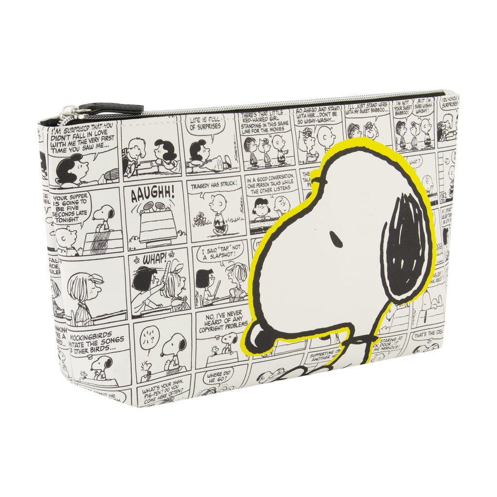 Peanuts Snoopy Comic Strip White Cosmetic Bag Ful Luggage
