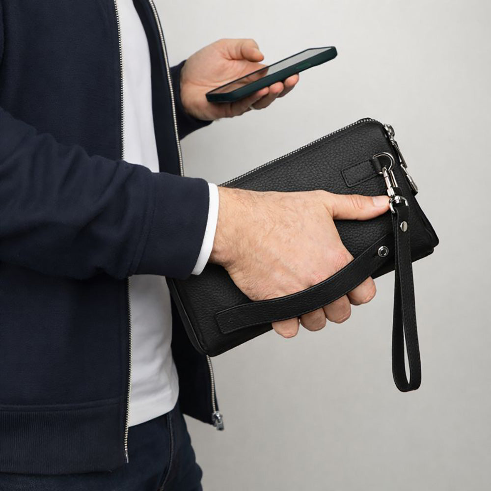 Lupus Leather Clutch Bag - LuggageDesigners