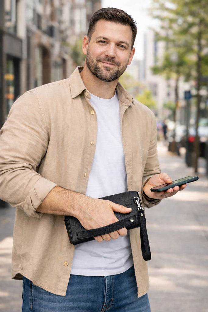 Lupus Leather Clutch Bag - LuggageDesigners