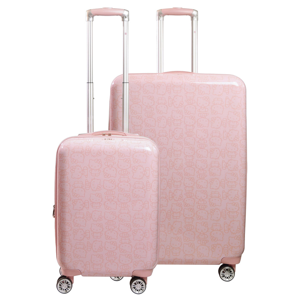 Hello Kitty All Over Print Hard-sided Pink Spinner Luggage 2 pc Set Ful Luggage