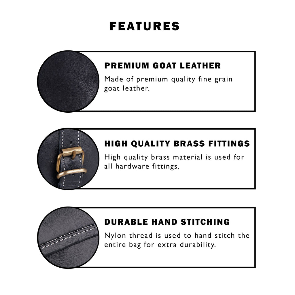 The Retro Black + FREE Toiletry Bag Classy Leather Bags