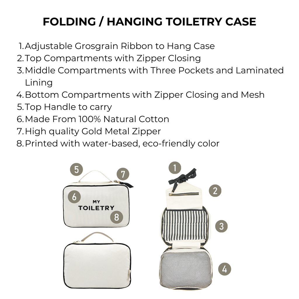 Folding/Hanging Toiletry Case, Cream Bag-all