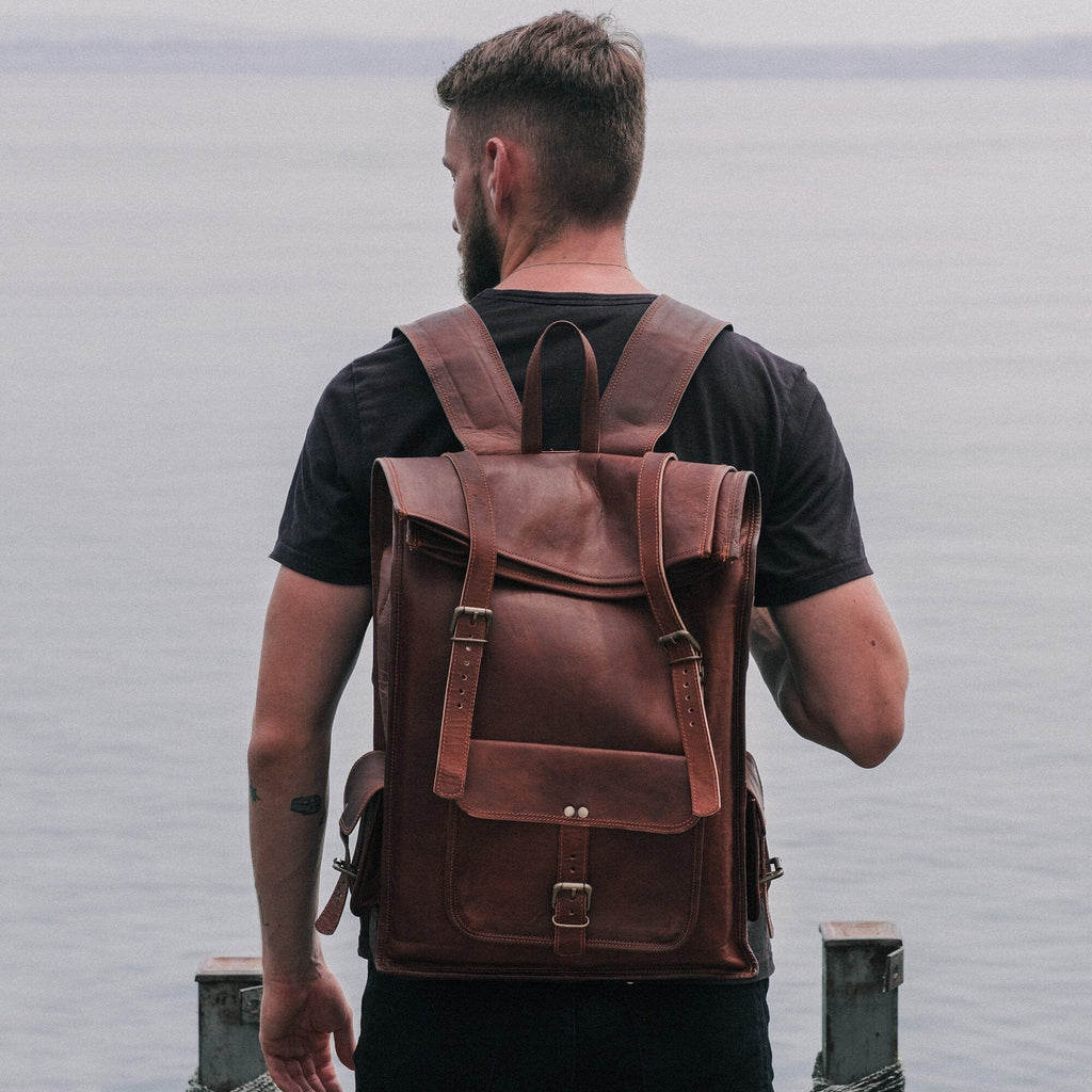 The Chavez Roll Top Backpack Classy Leather Bags