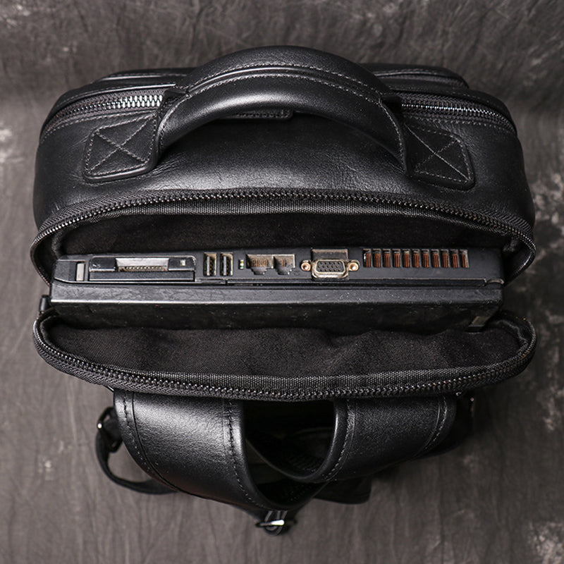 Full Grain Leather Backpack For Men, Leather Travel Backpack Stylish Laptop Backpack RockCow Leather Studio