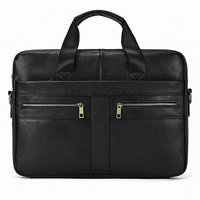 Full Grain Leather Briefcase Men's Messenger Bag Vintage 15" Leather Laptop Computer Bag Gift for Him RockCow Leather Studio