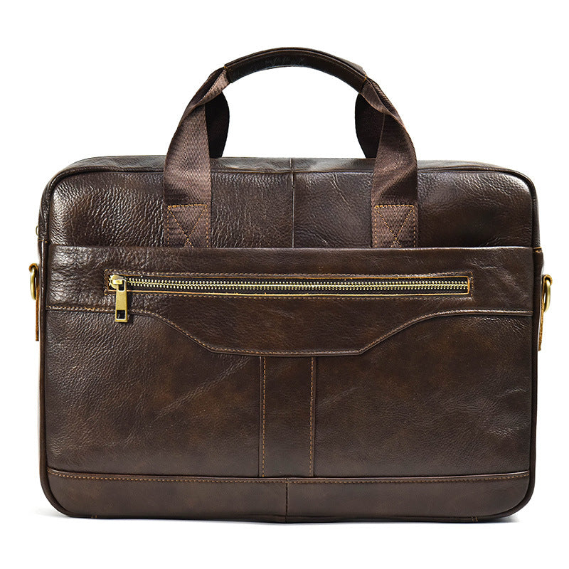 Full Grain Leather Briefcase Men's Messenger Bag Vintage 15" Leather Laptop Computer Bag Gift for Him RockCow Leather Studio