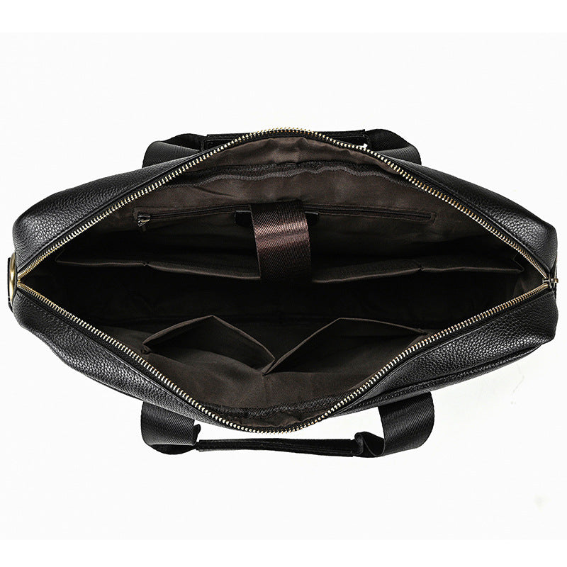 Full Grain Leather Briefcase Men's Messenger Bag Vintage 15" Leather Laptop Computer Bag Gift for Him RockCow Leather Studio
