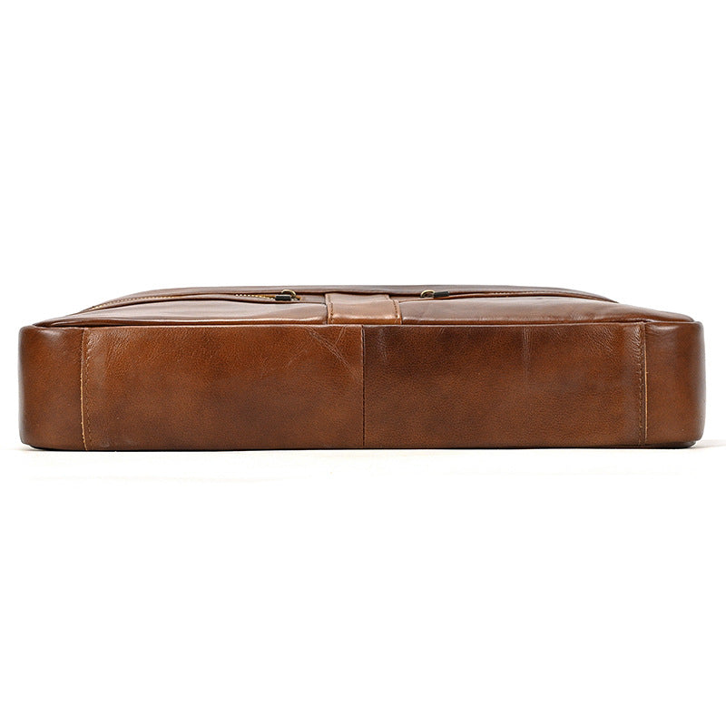 Full Grain Leather Briefcase Men's Messenger Bag Vintage 15" Leather Laptop Computer Bag Gift for Him RockCow Leather Studio