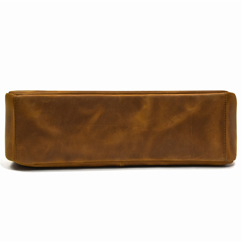 Full Grain Leather Briefcase Mens Leather Laptop Bag Premium Leather Messenger Bag Leather Macbook Shoulder Bag RockCow Leather Studio
