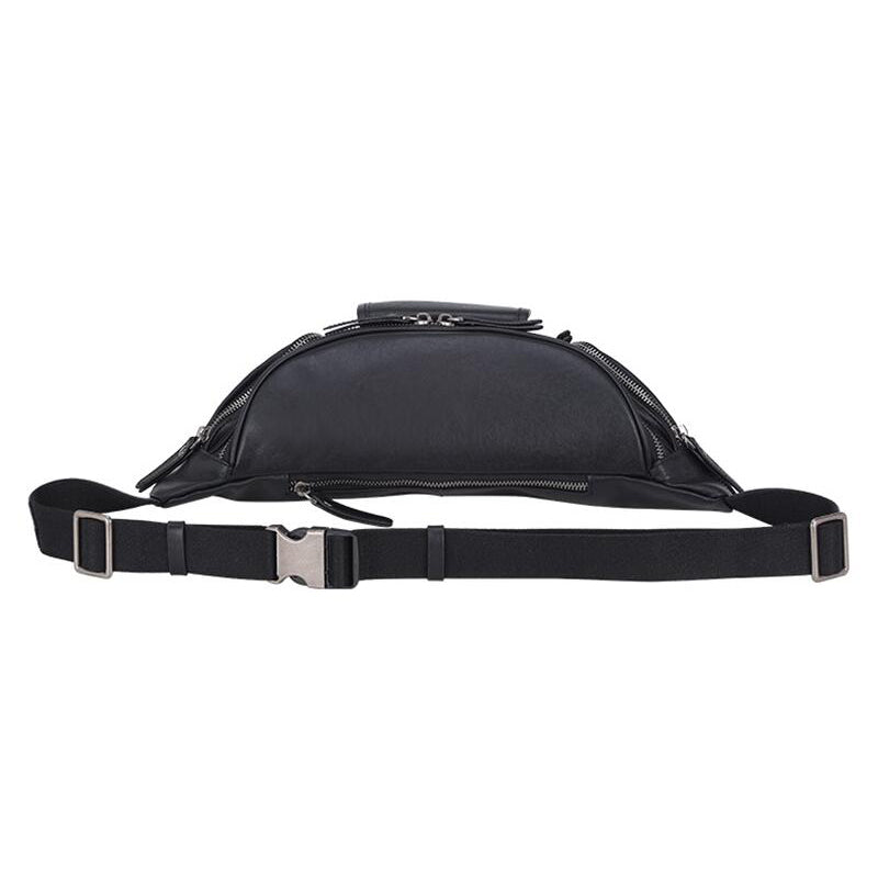 Full Grain Leather Crossbody Bag Retro Sling Bag Stylish Daily Pack Mens Leather Shoulder Bag Leather Chest Pack RockCow Leather Studio