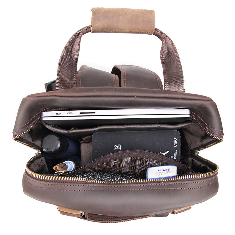 Full Grain Leather DSLR Camera Backpack Full Grain Leather Travel Backpack Crazy Horse Leather Mens Laptop Backpack RockCow Leather Studio