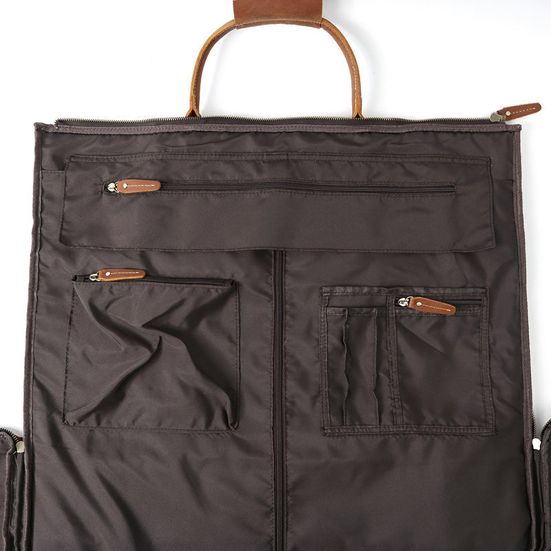 Men's Convertible Full Grain Leather Garment Bag, Carry-On Weekender with Shoe Compartment RockCow Leather Studio