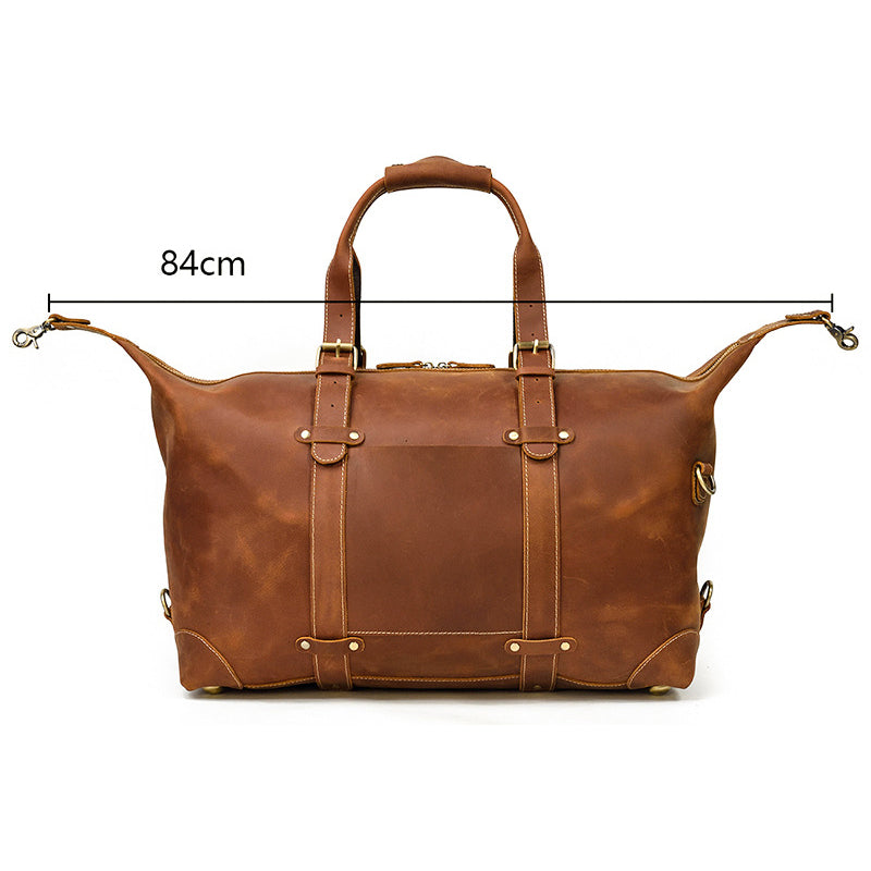 Full Grain Leather Duffle Bag Handmade Leather Weekender Bag Leather Holdall Overnight Bag For Men Gift For Him RockCow Leather Studio