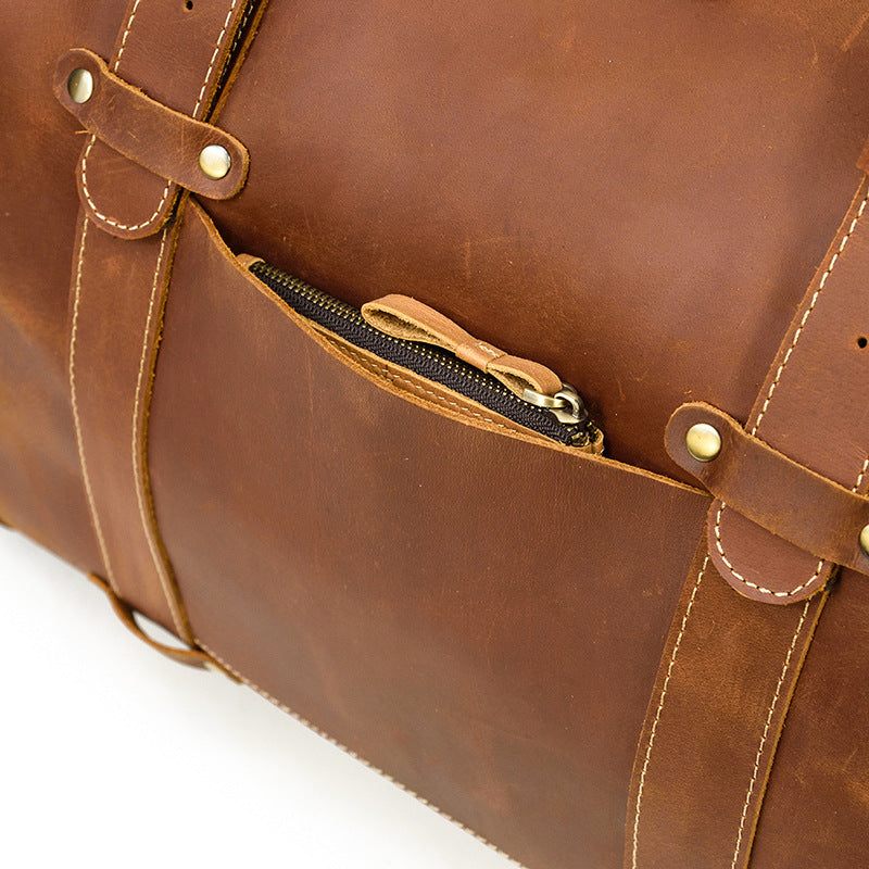 Full Grain Leather Duffle Bag Handmade Leather Weekender Bag Leather Holdall Overnight Bag For Men Gift For Him RockCow Leather Studio