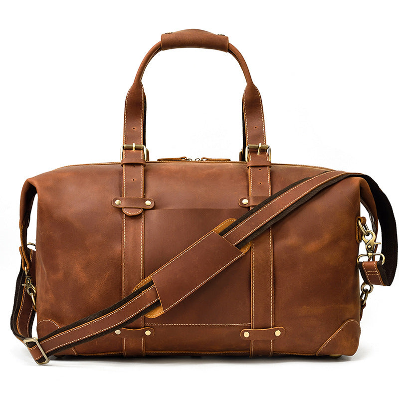 Full Grain Leather Duffle Bag Handmade Leather Weekender Bag Leather Holdall Overnight Bag For Men Gift For Him RockCow Leather Studio