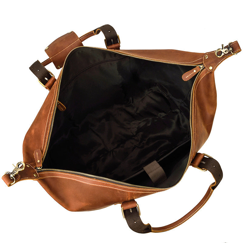 Full Grain Leather Duffle Bag Handmade Leather Weekender Bag Leather Holdall Overnight Bag For Men Gift For Him RockCow Leather Studio
