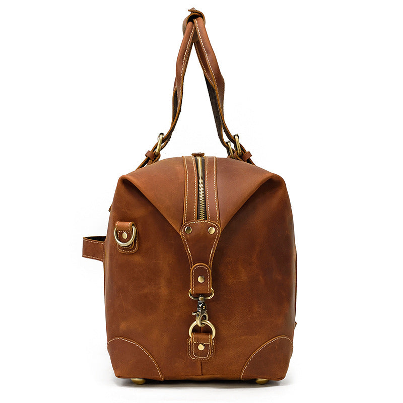 Full Grain Leather Duffle Bag Handmade Leather Weekender Bag Leather Holdall Overnight Bag For Men Gift For Him RockCow Leather Studio