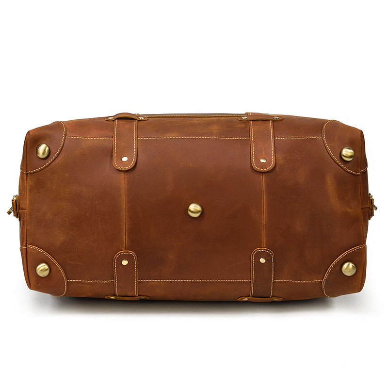 Full Grain Leather Duffle Bag Handmade Leather Weekender Bag Leather Holdall Overnight Bag For Men Gift For Him RockCow Leather Studio