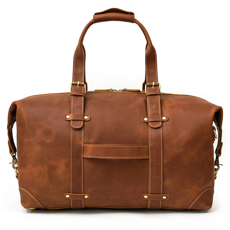 Full Grain Leather Duffle Bag Handmade Leather Weekender Bag Leather Holdall Overnight Bag For Men Gift For Him RockCow Leather Studio