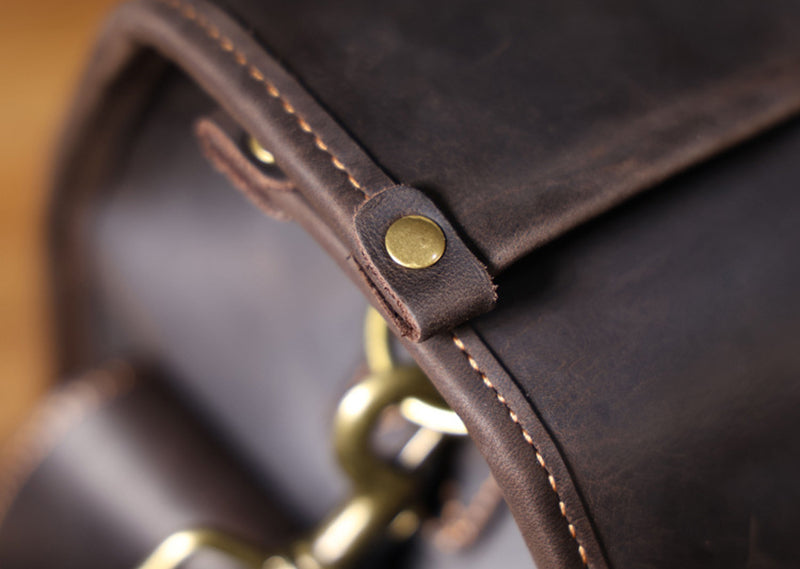 Full Grain Leather Duffle Bag Handmade Leather Weekender Gym Bag Vacation Duffel Bag Vintage Travel Bag Overnight Bag Leather Holdall RockCow Leather Studio