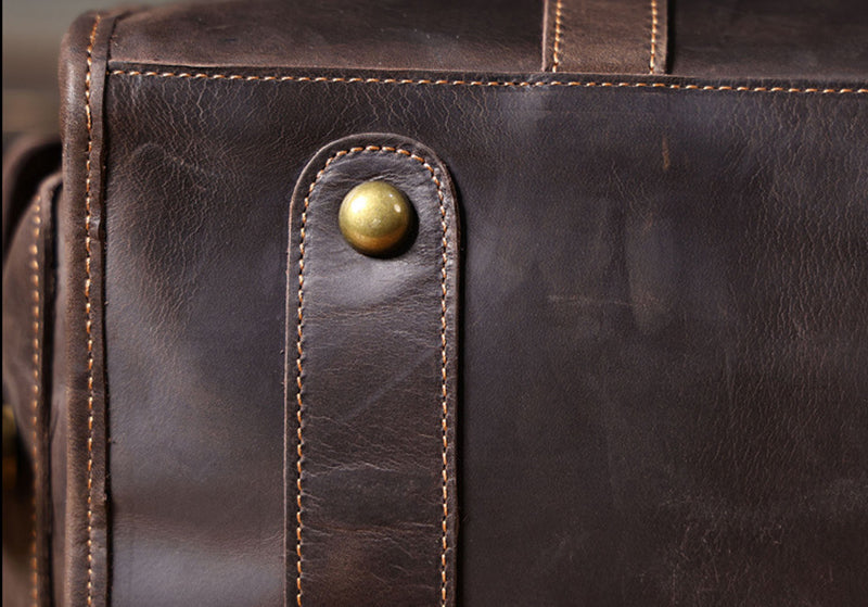 Full Grain Leather Duffle Bag Handmade Leather Weekender Gym Bag Vacation Duffel Bag Vintage Travel Bag Overnight Bag Leather Holdall RockCow Leather Studio