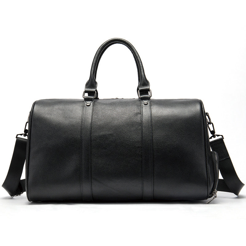 Full Grain Leather Duffle Bag With Shoes Compartment Casual Leather Travel Bag Mens Leather Weekender Bag RockCow Leather Studio