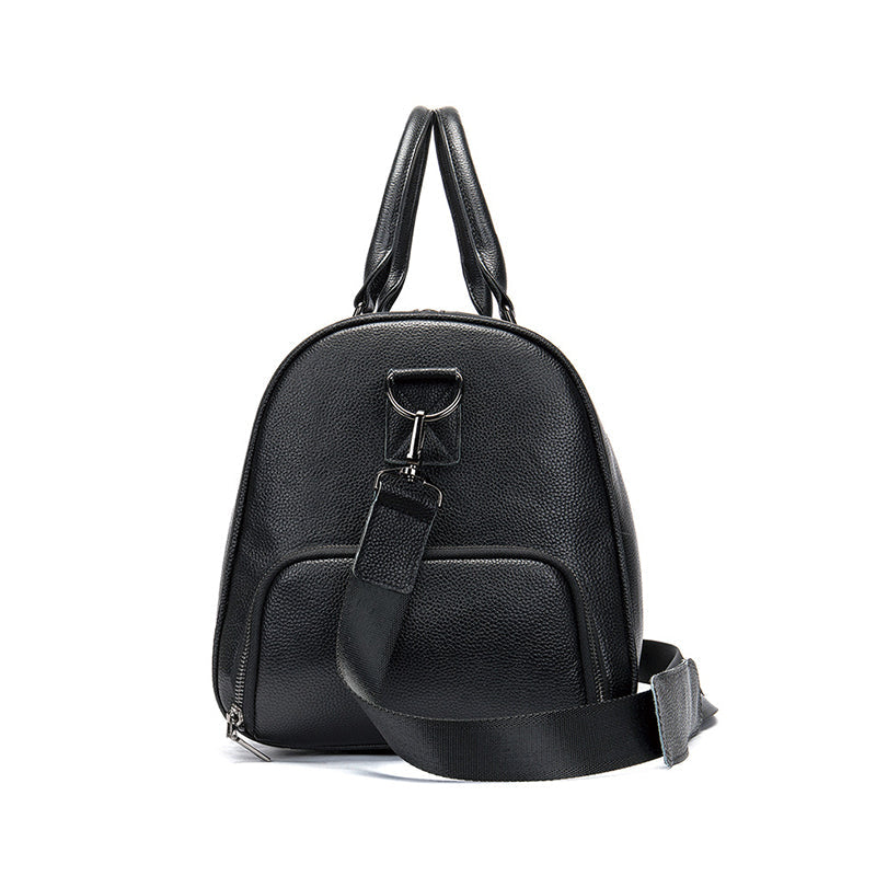Full Grain Leather Duffle Bag With Shoes Compartment Casual Leather Travel Bag Mens Leather Weekender Bag RockCow Leather Studio