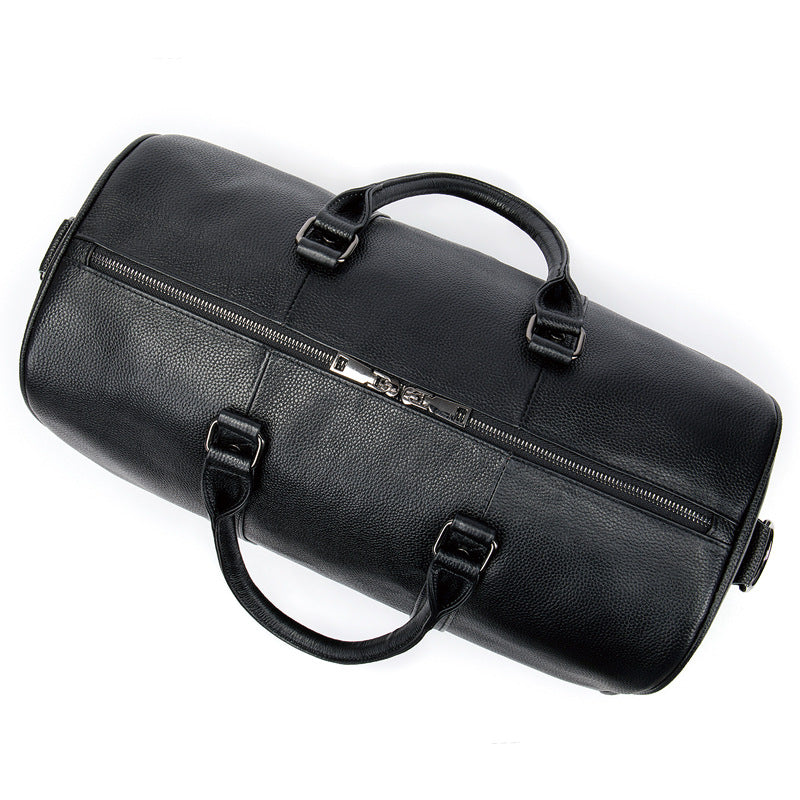 Full Grain Leather Duffle Bag With Shoes Compartment Casual Leather Travel Bag Mens Leather Weekender Bag RockCow Leather Studio
