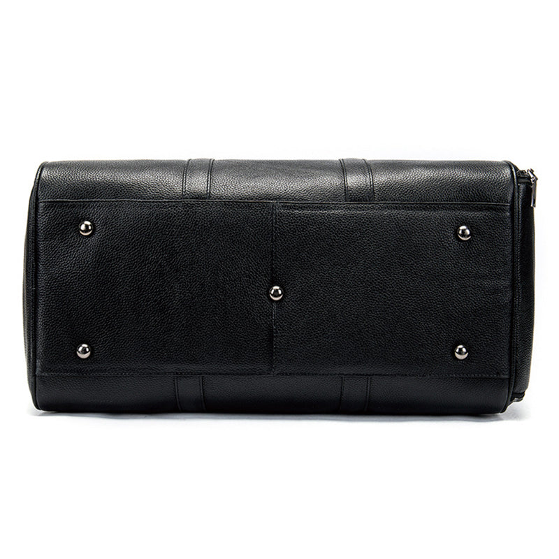 Full Grain Leather Duffle Bag With Shoes Compartment Casual Leather Travel Bag Mens Leather Weekender Bag RockCow Leather Studio
