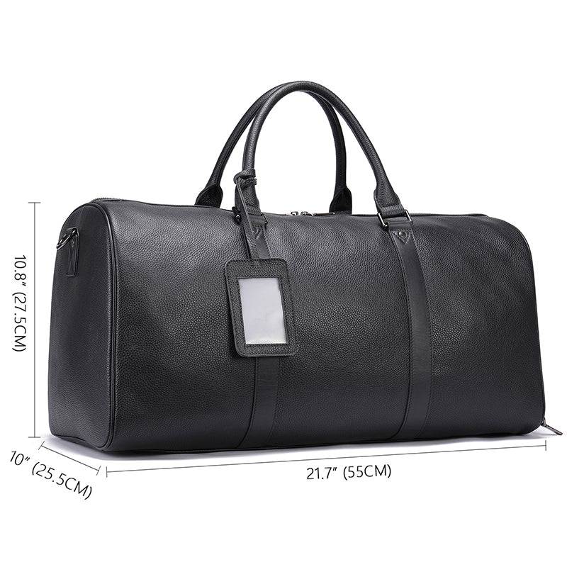 Full Grain Leather Duffle Bag With Shoes Compartment Casual Leather Travel Bag Mens Leather Weekender Bag RockCow Leather Studio