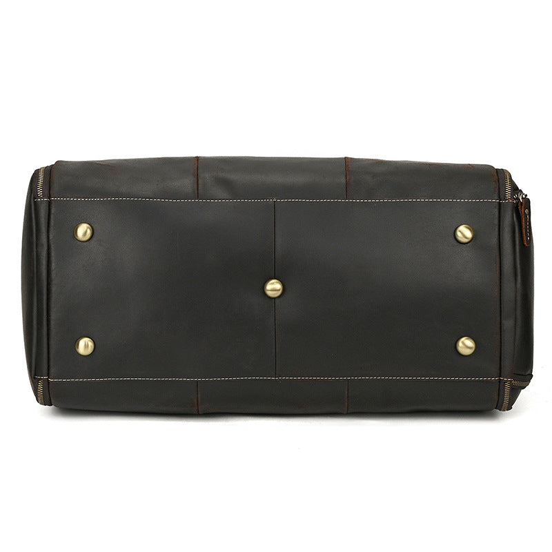Men's Full Grain Leather Garment Bag, Convertible Weekender Duffel Bag RockCow Leather Studio