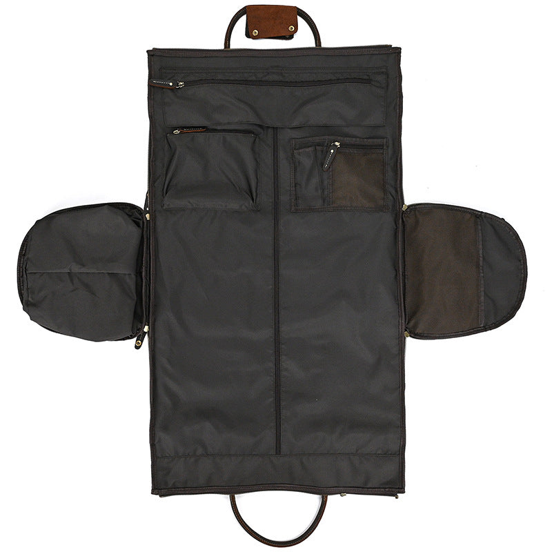Men's Full Grain Leather Garment Bag, Convertible Weekender Duffel Bag RockCow Leather Studio